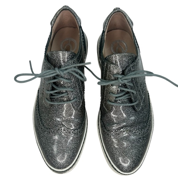 The Wishbone Collection Metallic Oxford Platform LaceUp Women SZ 6.5 Comfy Shoes - Picture 4 of 10